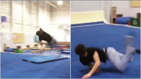 Gymnast's epic faceplant