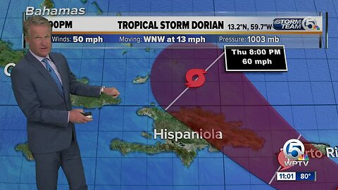 Tropical Storm Dorian 11 p.m. Update
