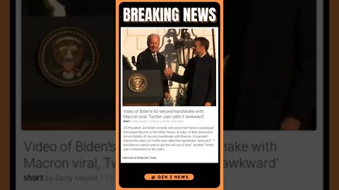 Current Events | Watch Biden & Macron's Awkward 42-Second Handshake Go Viral! | #shorts #news