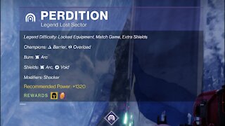 Destiny 2 Legend Lost Sector: Perdition 12-11-21