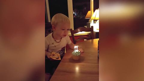 Little Boy Can’t Wait To Blow Out His Birthday Candles