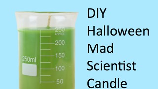DIY Halloween mad scientist candle