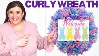 How to Make a Basic Curly Deco Mesh Easter Wreath Tutorial