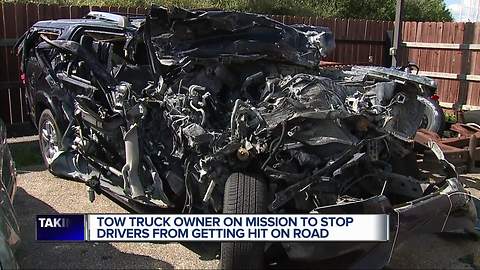 Towing company owner makes safety his mission after another driver hit on side of the road