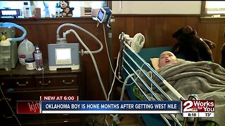 Oklahoma boy is home months after West Nile diagnosis