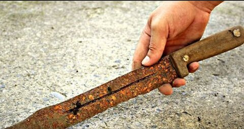 Antique Rusty Handmade Hunting Knife RESTORATION