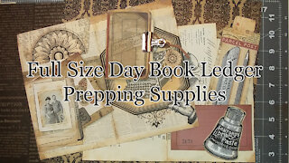 JUNK JOURNAL - PREPPING SUPPLIES - FULL SIZE Day Book Ledger - Blue Belle Farm Studio