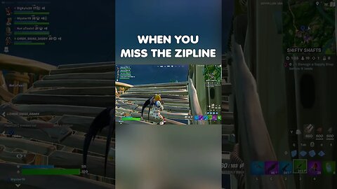 He Missed The Zipline! #gaming #funny #fortnite #youtubeshorts