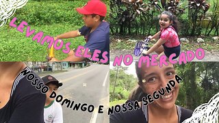 Levamos eles de bicicleta no mercado- Nosso domingo e nossa segunda - vlog