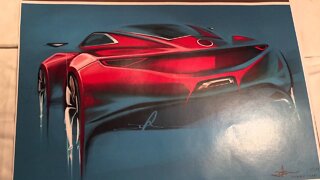 Original concept car sketches by MotorCity Masters competitor and designer, Darby Jean Barber