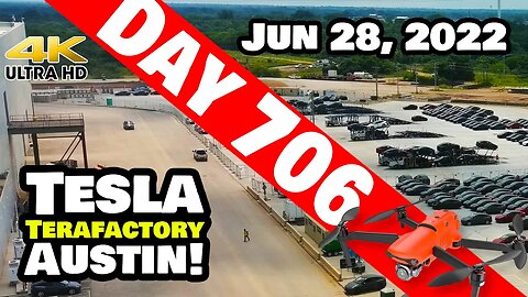 EXODUS OF MODEL Ys AT GIGA TEXAS! - Tesla Gigafactory Austin 4K Day 706 - 6/28/22-Tesla Terafactory