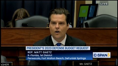 Rep Matt Gaetz Goes Off On Sec Of Defense: 'I'm Embarrassed By Your Leadership'