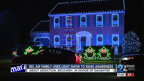 Family uses light show to raise awareness about addiction