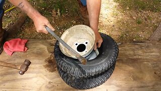 How I mount a tire on a riding lawnmower