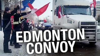 Thousands of people show up to support huge Edmonton anti lockdown truck convoy