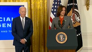 Vice President Kamala Harris states, "Biden is a leader with a vision for our future!"