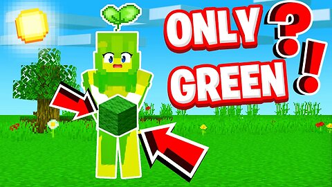 💚Minecraft BUT I can only build with GREEN!