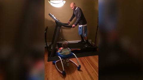 Baby Is The Perfect Personal Trainer For Dad