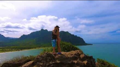 Une île hawaïenne, théâtre d'une demande en mariage