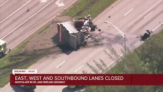 Fatal crashes closes Beeline Highway at Northlake Boulevard in West Palm Beach