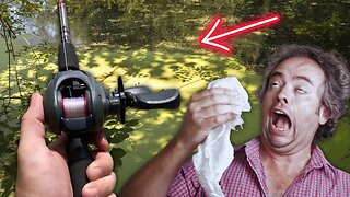 BASS FISHING a POLLEN COVERED Pond (SNEEZE WARNING!!!)