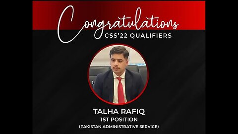 Talha Rafique from Sargodha established a new record by securing the first position in CSS-2022