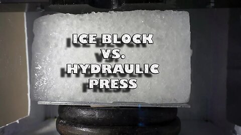 Large Ice block vs Hydraulic Press| Crushed Ice Hydraulic Press Style!