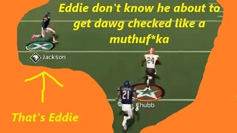 Eddie Jackson gets Dawg Checked... by Nick Chubb #Browns #EddieJackson #NickChubb #Madden20