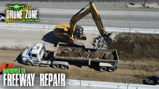 Rebuilding Freeway Lanes On Highway 99 Near Olive Dr In Bakersfield, CA [4K 60FPS HDR]