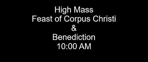 FEAST OF CORPUS CHRISTI