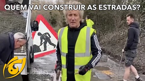 Cansado de não obter resposta do Estado, Rod Stewart conserta um estrada