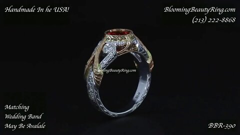 BBR 390 Diamond Gemstone Engagement Ring By Blooming Beauty Ring Company