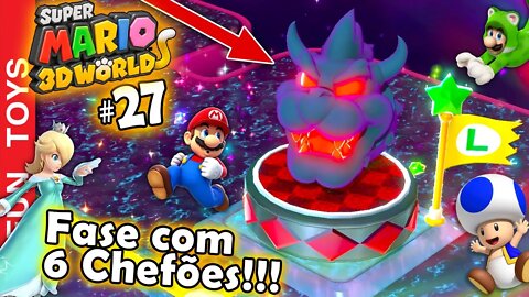 Super Mario 3d World #27 - Com 4 jogadores é mais divertido nesta Fase que tem 6 Chefões!!! 🔥🌻