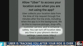 Uber can track you after your ride is over