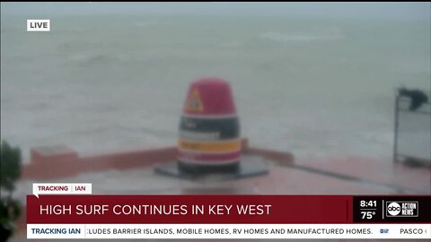 Key West continues to experience high surf. This is Key West's third largest storm surge in about 100 years.