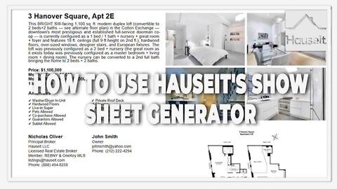 How to Use Hauseit's Show Sheet Generator