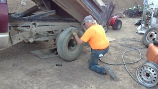 Working on Dump Truck Tires ASMR