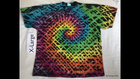 Discharged HashTag Rainbow Spiral Tee with Decolourant