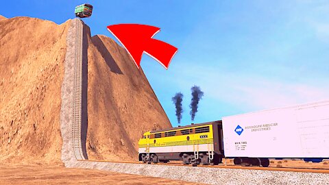 Trains vs Hill Climb – BeamNG.Drive