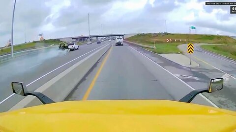 Boat Falls Off Truck