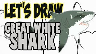 Drawing Great White Shark from Wild Kratts! (Basic shapes and lines)