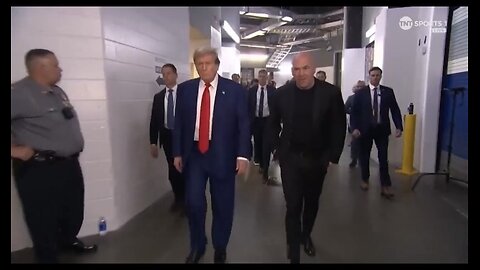 Captioned - Donald Trump walked into UFC 302 in New Jersey