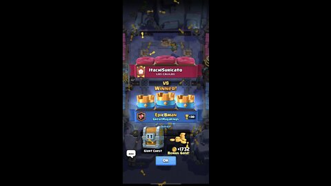 Clash Royale 3 crown win in gold rush gives me 1732 gold