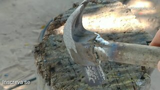Colocando cabo de PVC No martelo Inventos Caseiros