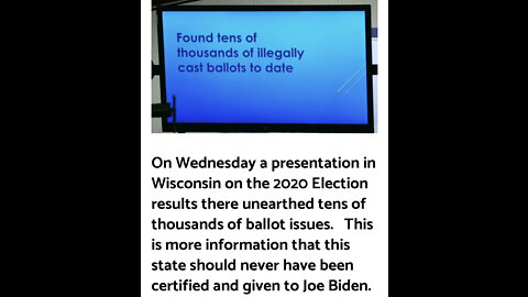 Over 50,000 Fraudulent VOTES in Wisconsin 2020 Election