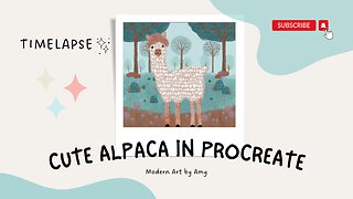 Cute Alpaca Illustration - Procreate Timelapse
