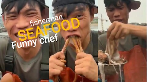 Seafood Funny Chef Fisherman Chinese