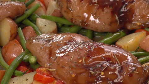 Sweet and simple honey balsamic sheet pan chicken