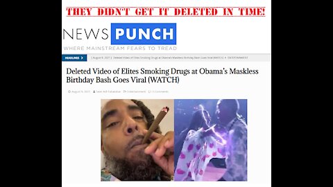 Deleted Video of Elites Smoking Drugs at Obama’s Maskless Birthday Bash Goes Viral (WATCH)