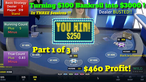 BlackJack Online Session #1 of 3: Deposited $100 and Turned It Into $460 Profit!